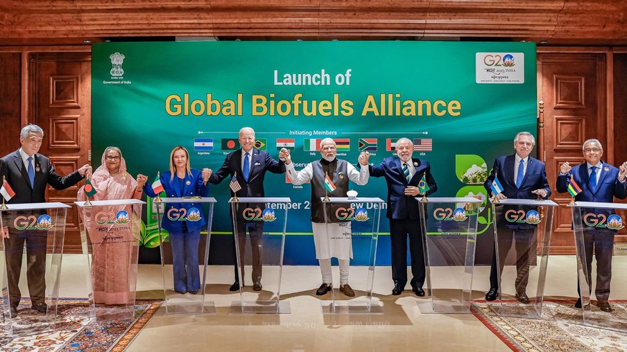 Nova Delhi, Índia, 09.09.2023 – Presidente da República, Luiz Inácio Lula da Silva, durante o ato de Lançamento da Aliança Global de Biocombustíveis (GBA), no Bharat Mandapam. Nova Delhi – Índia. Foto Ricardo Stuckert/PR