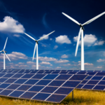 Turbinas eólicas e placas fotovoltaicas